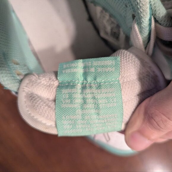 Nike Women's Aqua and White Sneakers - Picture 2 of 9